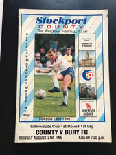 Stockport county bury...1989 for sale  CHISLEHURST