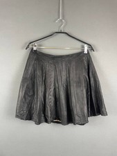 Mini-saia feminina Alice + Olivia couro preto zíper comprimento médio conforto comprar usado  Enviando para Brazil