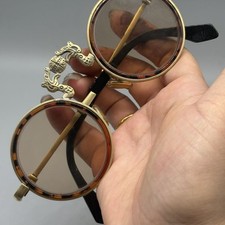 Óculos vintage chinês cristal redondo armação de cobre tom chá comprar usado  Enviando para Brazil