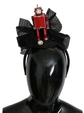 Używany, DOLCE & GABBANA Opaska na głowę Tiara Czerwona Czarna Robot Przezroczysty kryształ Diadem Sugerowana cena detaliczna 1900 USD na sprzedaż  Wysyłka do Poland