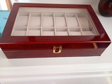 wooden watch display box for sale  FAREHAM