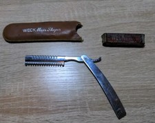 Usado, Modelador de cabelo Weck vintage em estojo de couro original, com caixa completa de lâminas comprar usado  Enviando para Brazil