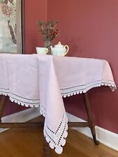 Toalha de mesa quadrada rosa blush 42” com acabamento de ponto ilhó e 4 guardanapos coordenados comprar usado  Enviando para Brazil
