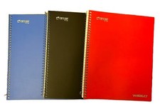 Notebook Top Flight com fio 3 assuntos com fio (pacote com 3) em preto, azul e vermelho, usado comprar usado  Enviando para Brazil