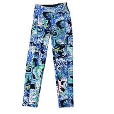 Lilly Pulitzer Athletic Capris Tamanho Luxletic XS Bolso Azul Floral Exercício Esportivo, usado comprar usado  Enviando para Brazil