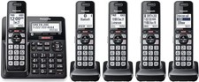 Sistema de telefone sem fio Panasonic secretária eletrônica 5 aparelhos Bluetooth bloco de chamadas comprar usado  Enviando para Brazil