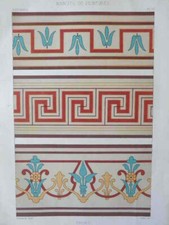 Excelente Gran Litografía S.XIX Frisos Estampado Decoración Casa Ornamento Surf comprar usado  Enviando para Brazil