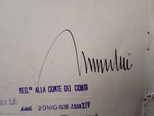 Decreto autografo mussolini usato  Monteroni di Lecce