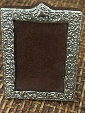 Moldura vintage 2 x 3 com folha de prata esterlina martelada anexada à frente comprar usado  Enviando para Brazil