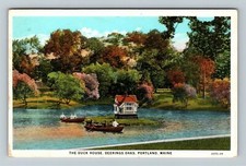 Cartão postal vintage Portland ME, The Duck House, Deerings Oaks, Maine, usado comprar usado  Enviando para Brazil
