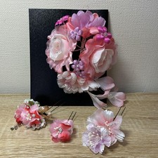 Conjunto de enfeite de cabelo Kanzashi quimono vara de cabelo, rosa, conjunto com 2 caixas comprar usado  Enviando para Brazil