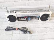 Vintage Raro Sharp QT-77 AM/FM Rádio Estéreo Cassete Duplo Boombox LEIA PARA PEÇAS comprar usado  Enviando para Brazil