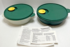Tupperware Green CrystalWave ventilação e servir tigela de micro-ondas vaporizador 2 tampas não usado comprar usado  Enviando para Brazil