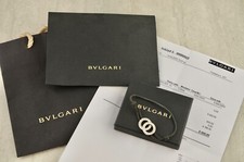 Autêntica pulseira de cordão BULGARI Fortuna preta prata esterlina logotipo com caixa + papéis comprar usado  Enviando para Brazil