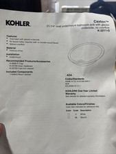 Kohler caxton inch for sale  Middlebury