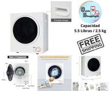 Secadora Electrica Compacta De 5.5 Libras-2.5 Kg, 1,6 Tortas Cúbicos, Color Blanco comprar usado  Enviando para Brazil