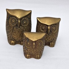 Usado, Conjunto de 3 Vintage Leonard Latão Maciço Coruja Decoração de Família Tom Dourado Boho Boa Sorte comprar usado Usado, Conjunto de 3 Vintage Leonard Latão Maciço Coruja Decoração de Família Tom Dourado Boho Boa Sorte comprar usado  Enviando para Brazil