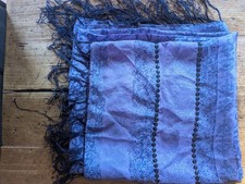 Foulard Pura Seta Viola Con Frange E Paillettes, usado comprar usado  Enviando para Brazil