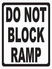 Letrero de rampa de no bloquear. Opciones de tamaño. Rampas de zona de descarga de almacén segunda mano  Embacar hacia Mexico
