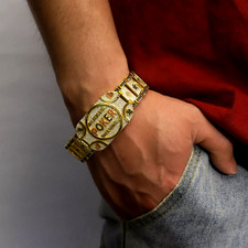 Usado, Pulseira World Poker Champion corte redondo acabamento em ouro amarelo 14k moissanita comprar usado  Enviando para Brazil