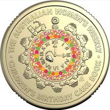 Moeda colorida feminina semanal bolo de aniversário livro de culinária dois dólares $2 Austrália UNC comprar usado  Enviando para Brazil
