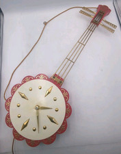 Vintage 1957 Vermelho e Dourado Plástico Metal Banjo Relógio de Parede F.G. Ellerman & Co. FUNCIONA, usado comprar usado  Enviando para Brazil