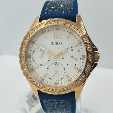 Usado, Relógio feminino GUESS redemoinho ouro rosa cristal aço pulseira de silicone 40 mm W1096L4 comprar usado  Enviando para Brazil