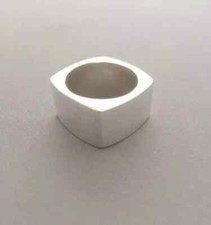 Anel masculino quadrado pesado quadrado banda larga sólido prata esterlina 925 todos os tamanhos comprar usado  Enviando para Brazil
