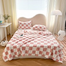 Pink plaid faux for sale  MANCHESTER
