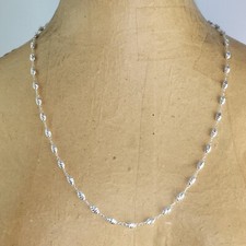 Colar de corrente de contas Sparkling Milor prata esterlina 950 corte diamante 24", usado comprar usado  Enviando para Brazil