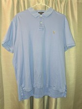 Camisa polo masculina Ralph Lauren macia azul bebê P/S cor completa GG homem pônei comprar usado  Enviando para Brazil