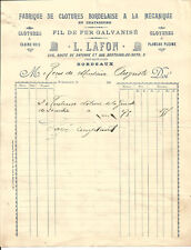 Bordeaux 1900 invoice. d'occasion  Expédié en Belgium