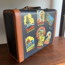 Bagagem de mão vintage com estampa de turista de viagem. década de 1940. 15x12x6. Minnesota comprar usado  Enviando para Brazil