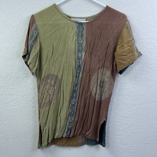 Blusa Globetrotter Feminina Manga Curta Rayon BOHO Estilo Batik Artesanal Arte comprar usado  Enviando para Brazil