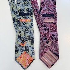 Ted Baker - Par de 2 gravatas masculinas florais paisley 100% seda importada comprar usado  Enviando para Brazil