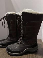 Botas de neve Clarks com zíper almofada macia feminina tamanho 8 marrom creme peludo forrado aprox 12” comprar usado  Enviando para Brazil