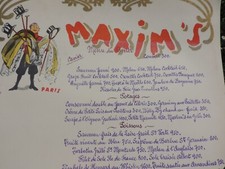Ancien menu restaurant d'occasion  Yzeure