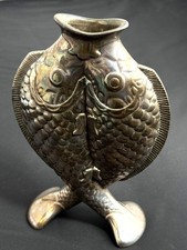 Jarrón vintage Christofle plateado Deux Poissons dos brotes de peces segunda mano  Embacar hacia Mexico