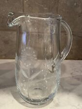 Glass pitcher etched for sale  Bristol