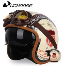 Capacete retrô 3/4 capacete vintage capacete de motocicleta para homens e mulheres design de rosto aberto, usado comprar usado  Enviando para Brazil