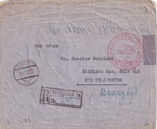 1935 POLAND WARSZAWA REG COVER - LUFTHANSA L85 - RIO DE JANEIRO BRAZIL AIR na sprzedaż  Wysyłka do Poland