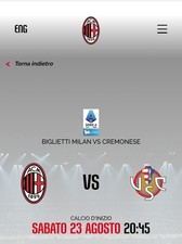 Biglietti milan cremonese usato  Milano
