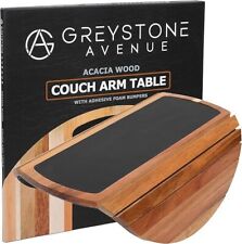 Greystone Avenue Mesa Braço Sofá Madeira Acácia Silicone Dobrável 13" Nova Caixa Aberta comprar usado  Enviando para Brazil