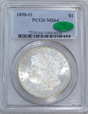 1898-O Morgan dólar prata PCGS MS64 CAC explosão branco semi espelho PPQ #R6 comprar usado  Enviando para Brazil