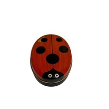 Vintage Lady Bug Miniatura Pequeno Recipiente de Lata Armazenamento Inseto Boa Sorte comprar usado  Enviando para Brazil