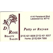 Cartão de visita vintage D Rose Beauty Salon Patty Rezvan Lakewood CA SC9-B5 comprar usado  Enviando para Brazil