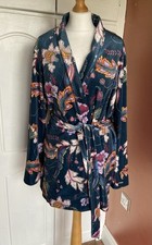 Jaqueta Monsoon Rosie Veludo Kimono M/L Gravata Azul Verde Teal Floral Paisley Boh comprar usado  Enviando para Brazil