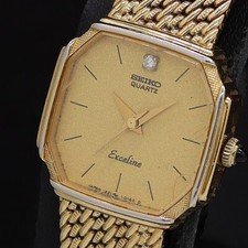 Seiko Exceline 1221-5080 relógio social masculino quartzo mostrador dourado Japão vintage 392146 comprar usado Seiko Exceline 1221-5080 relógio social masculino quartzo mostrador dourado Japão vintage 392146 comprar usado  Enviando para Brazil