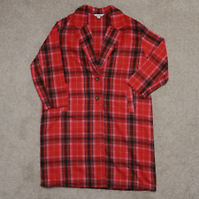 Trench coat feminino Old Navy 2XL vermelho xadrez janela longo desleixado macio escovado ESTADO PERFEITO comprar usado  Enviando para Brazil