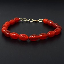 Pulseira feminina 93 cts terra extraída 8" longa laranja cornalina frisada JK-56E295 comprar usado  Enviando para Brazil